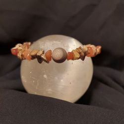 Red Aventurine, Picture Jasper, Gray Howlite Crystal Bracelet 