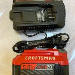 Craftsman 5.0 ah 20V Lithium Power Tool Battery Kit New 