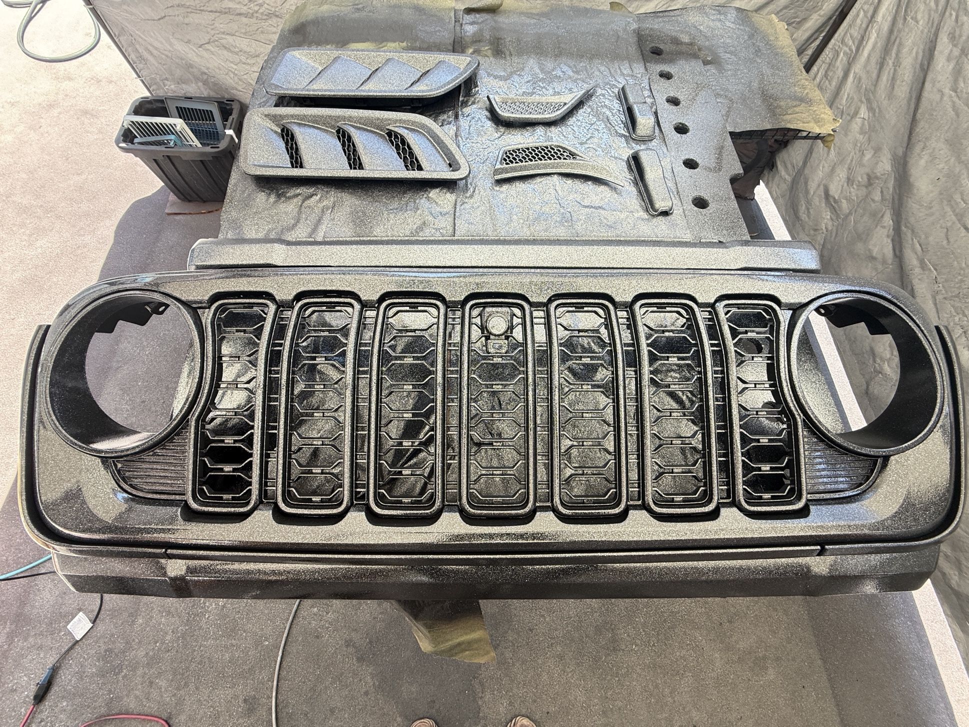 Jeep Grille For JL JT Raptor Liner Metallic Coated