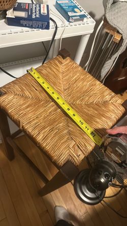 Wooden Stool with Woven Seat