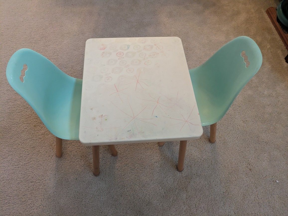 Kids Table And 2 Chairs