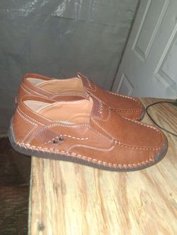 Men's 100% Caoutchouc Brown Leather Shoes 11