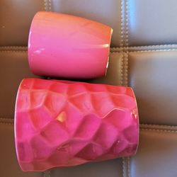 pink ceramic pots