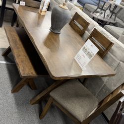 Dining Table With Bench And 4 Chairs 