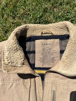 Warm LL bean work jacket men size Large