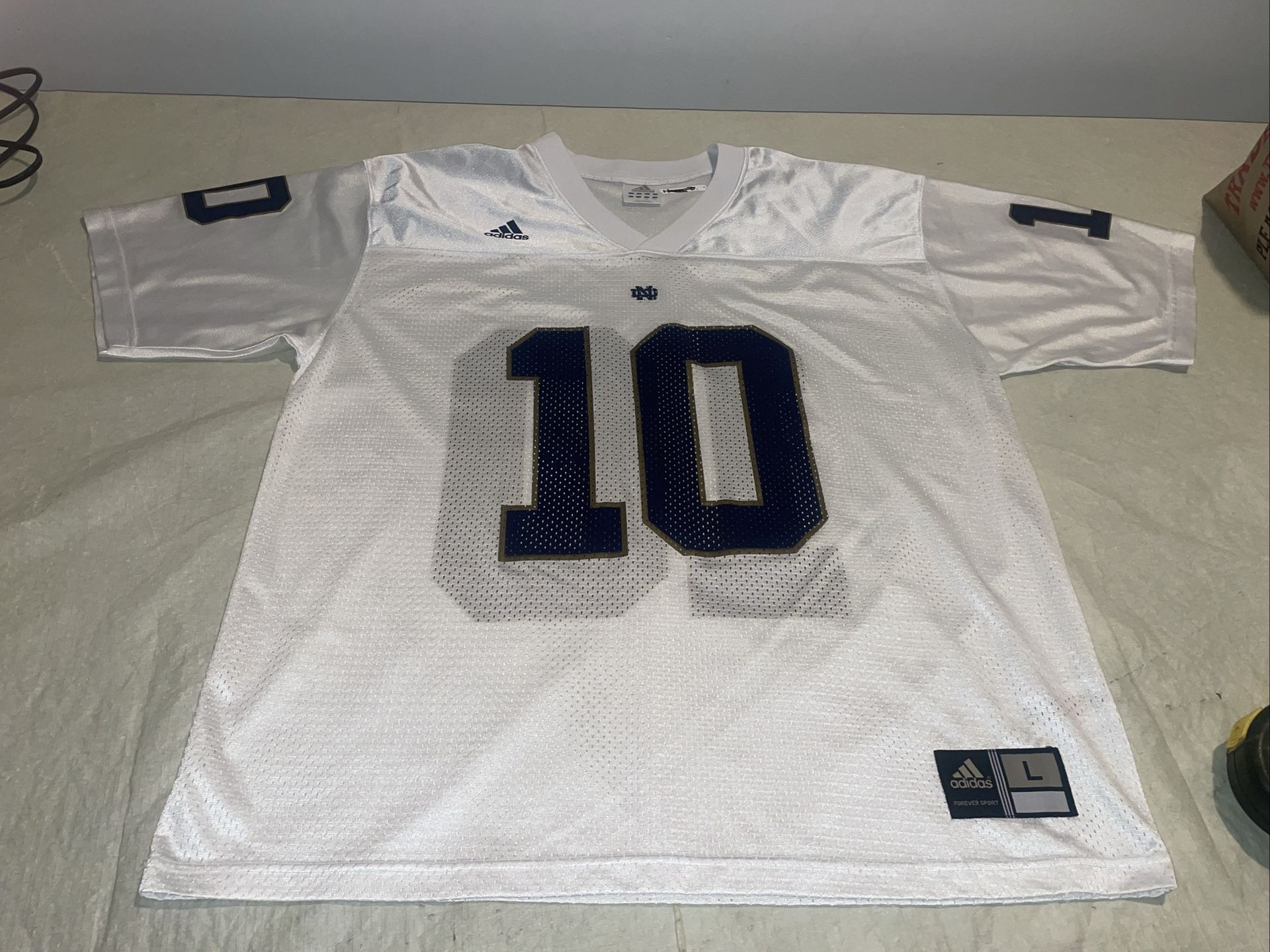 Brady Quinn Notre Dame Adidas White Jersey Men Large Clean #10 Fighting Irish