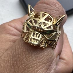 18k Real Solid Gold Panther Ring ( 5.24g)