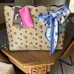 Betsey Johnson Straw & Blueberry Purse 🫐 