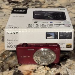 Sony Cyber-Shot DSC-WX80 16.2MP Digital Camera W/ Battery & Charger
