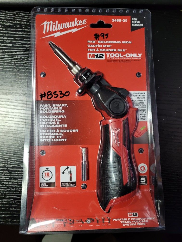 Milwaukee
M12 12-Volt Lithium-Ion Cordless Soldering Iron (Tool-Only)