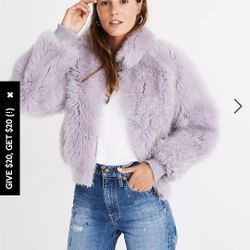 Madewell Shearling Bomber Jacker Reversible Size L