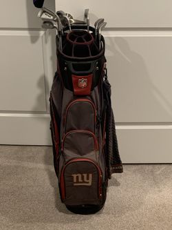 NY Giants Golf bag, Ping Eye 2 irons, hybrid cover