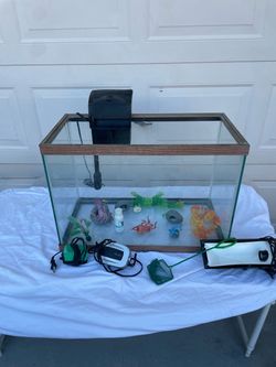 20 gallon fish tank with Filter, light, and accessories