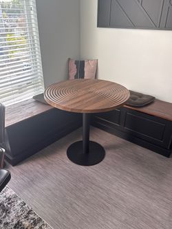 Table with Heavy Metal Leg Base