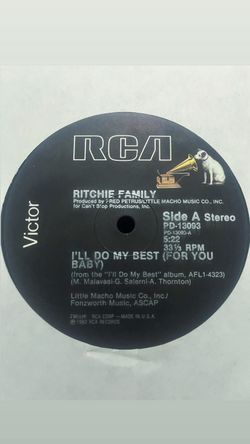 RICHIE FAMILY- I’LL DO MY BEST (FOR YOU BABY) 12’ RECORD RARE BOOGIE FUNK OLD SCHOOL FUNK 80’S FUNK 
