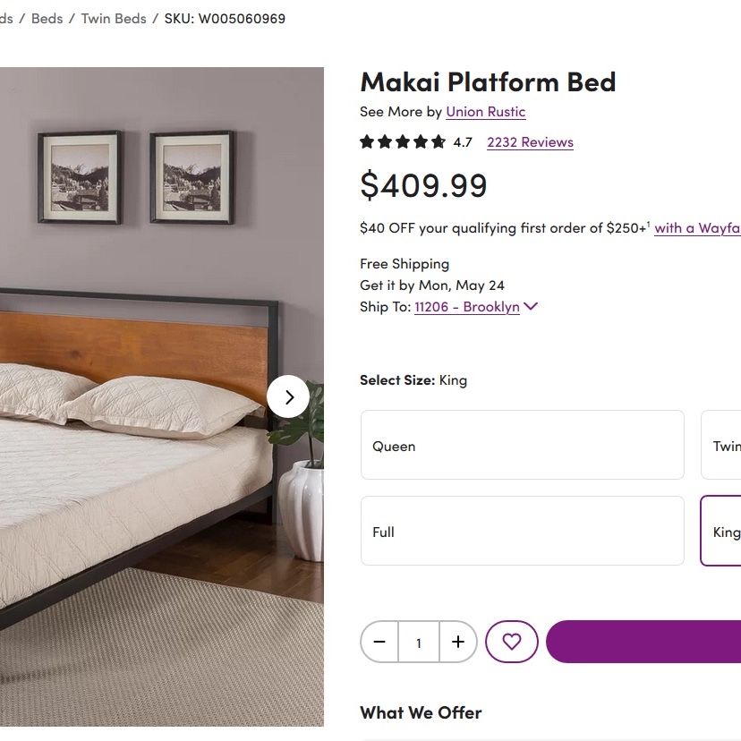 Makai deals platform bed