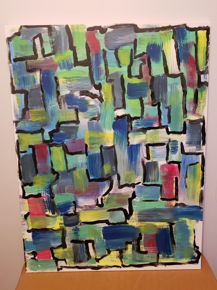 Abstract acrylic art on canvas