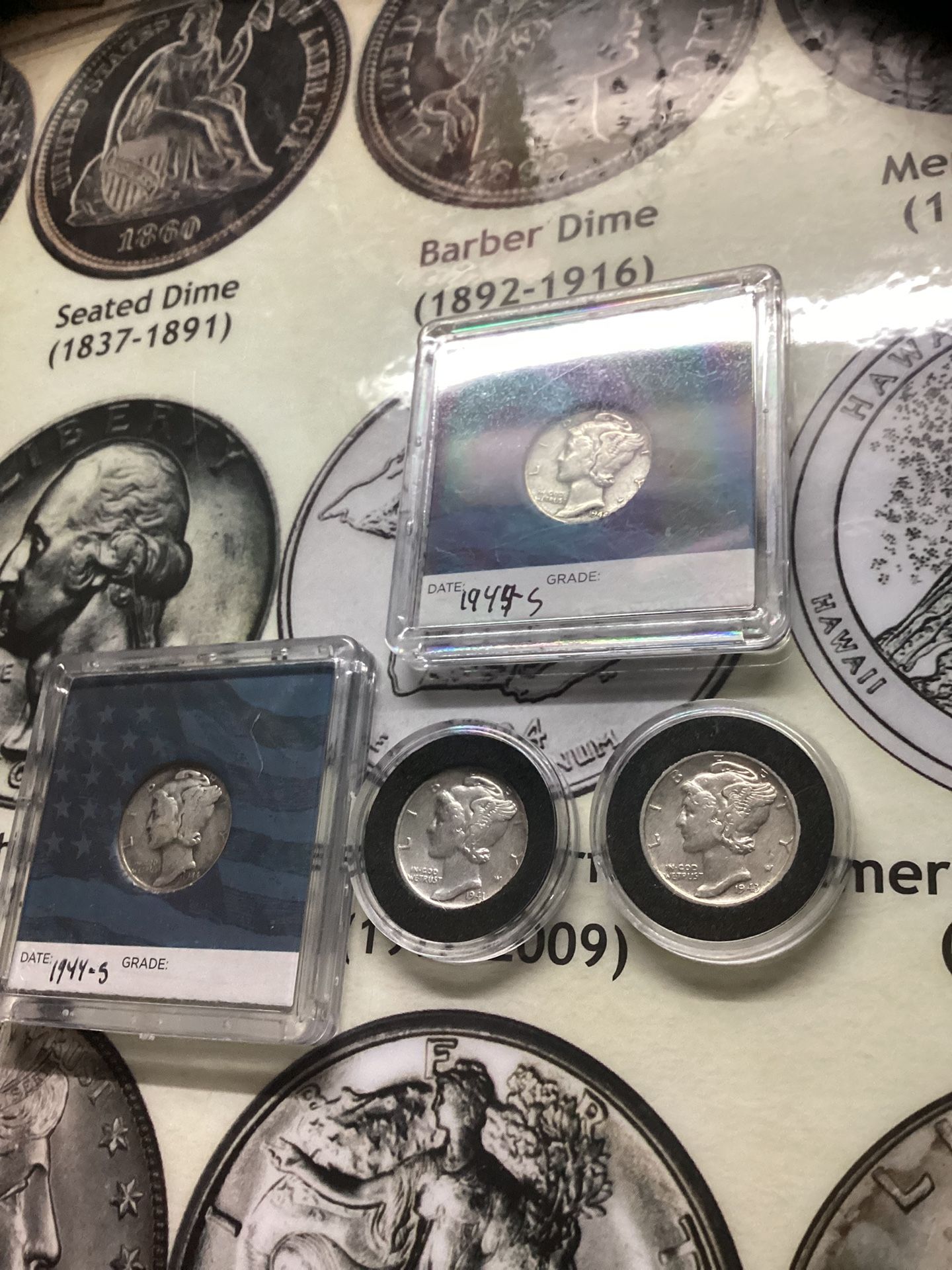 Lot of 4 90% Silver Mercury Dimes 1(contact info removed)