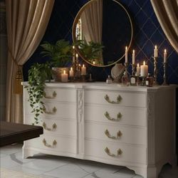 White And Gold Dresser