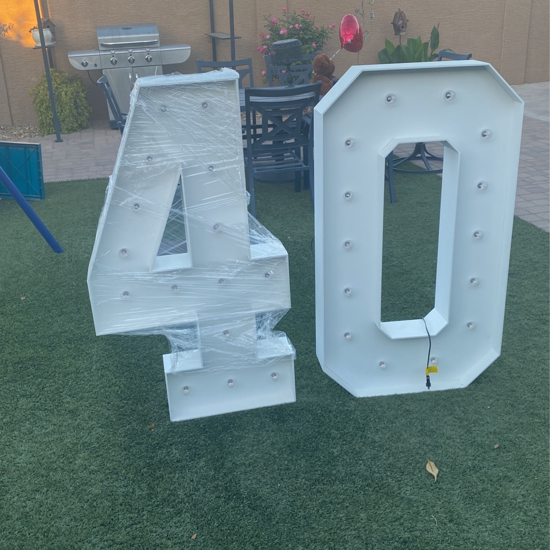 Número 40 Para Decoración 48 De Alto Por 28 De Ancho