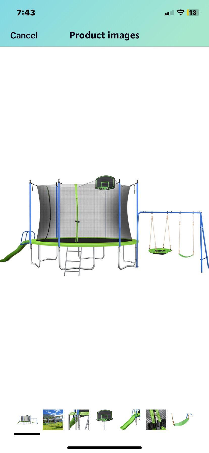 Trampoline With Swing Set 