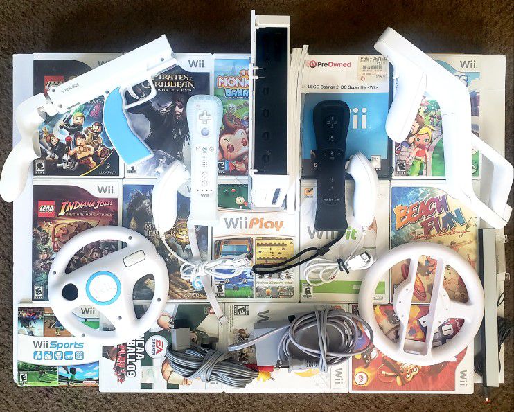 Mega Wii Bundle - GC Compatible Console + 15 Games, 2 Controllers & Much More