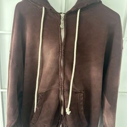 Hellstar Brown Zip Up Hoodie 