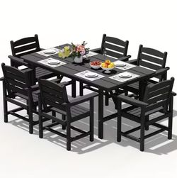 Premium Grade HDPE Material / Outdoor Dining Table Set / Patio Furniture