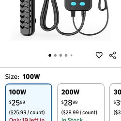 Submersible Aquarium Heater 100W/200W/300W/500W, Fish Tank Heater with high-Temperature Protection and Turtle Tank Heater with Automatic Power-Off Whe