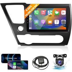 Leadfan Car Radio for Honda Civic 2013 2014 2015 2016 2017 Stereo with Wireless Apple CarPlay Android Auto, 9” IPS Touch Screen Car Audio Receiver WiF