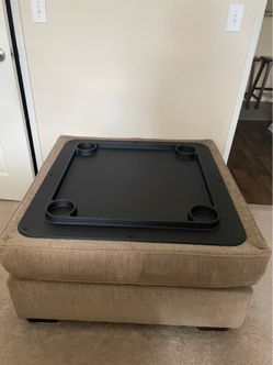 Large Taupe Ottoman
