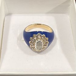 18k Gold Diamond Ring 4.8g