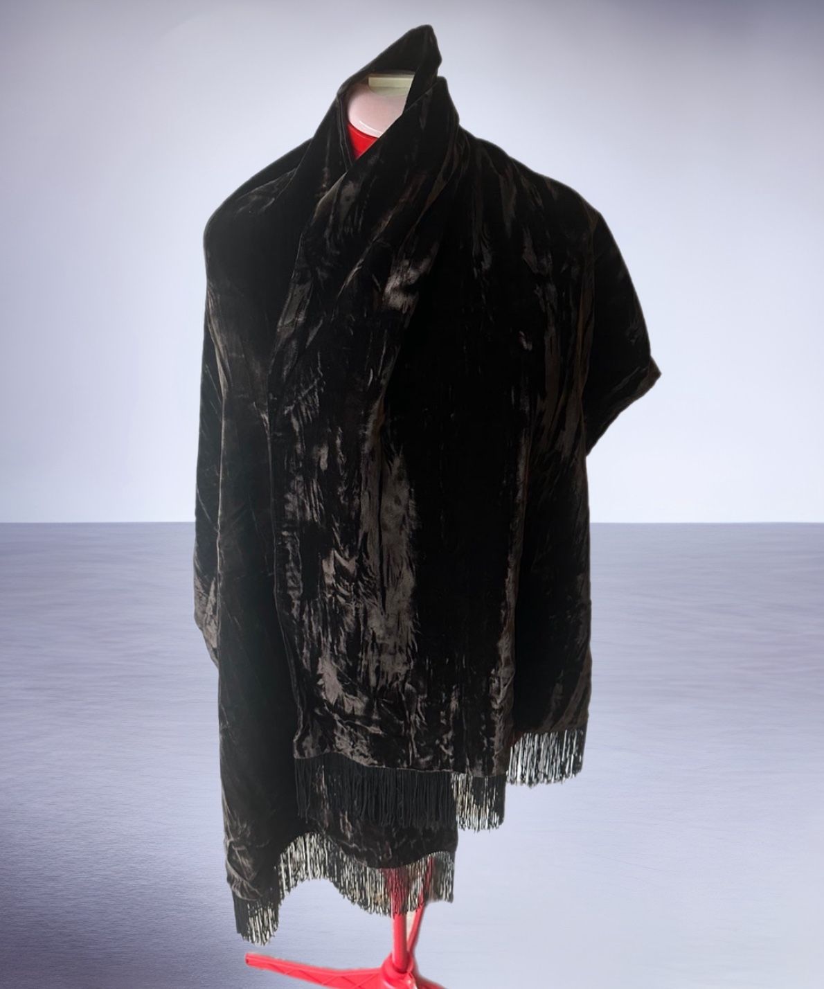 Bebe Velvet Shawl Wrap  Black 