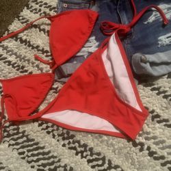 Small Red 2 Pc Swimming suit