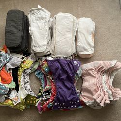 100+ Pieces Mixed Brands Cloth Diaper Lot and Covers Inserts Pocket All In One