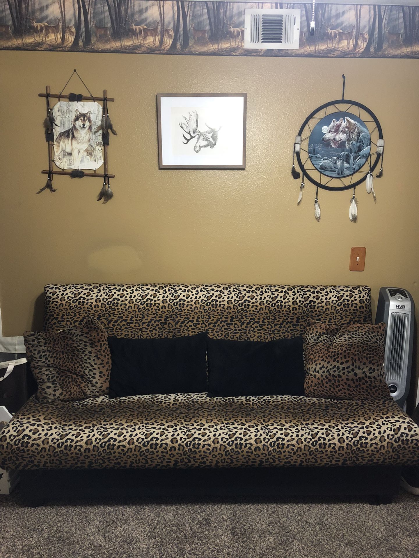 Leopard Print Folding Couch