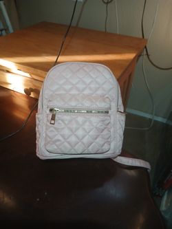 Pink backpack Purse And Mini Change Bag