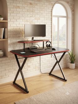Gaming desk red and black