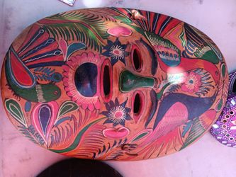 Hand-Painted Clay Folk Art Mask