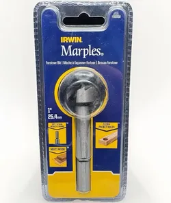 NEW Irwin 1966900 Marples Carbon Steel Forstner 1" Drill Bit 3/8" Reduced Shank