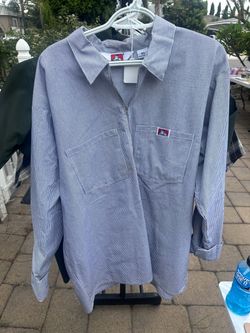 Ben Davis Half-Zip Hickory Stripe Shirt XL