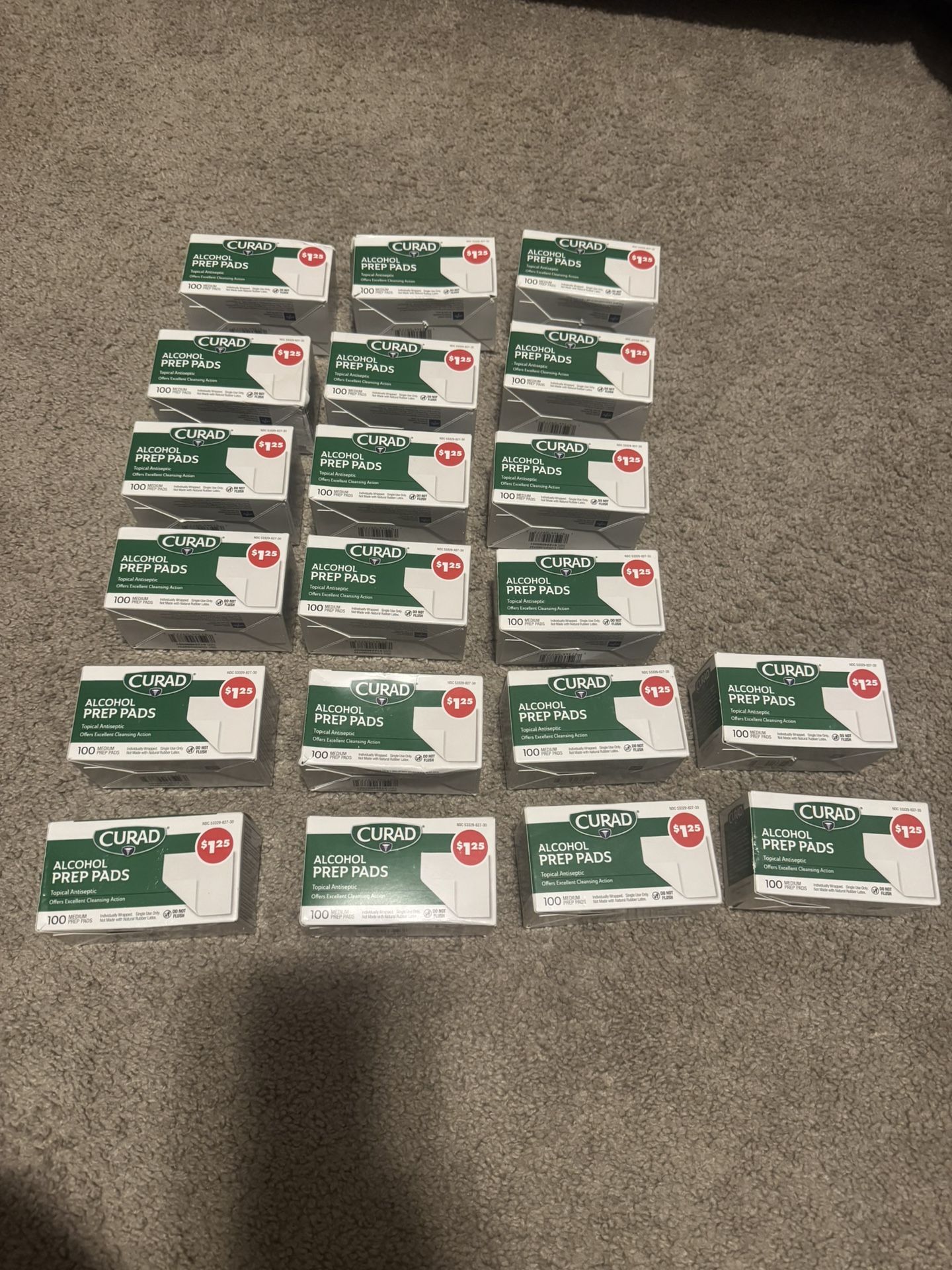 Curad Alcohol Prep Pads 100 each Pack 20