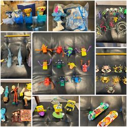 A Bunch Of Organized And Cleaned Random Toys That Were Looking To Get Rid Of