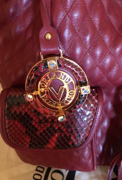 Valentino Orlandi Red Croc Leather Satchel Bag