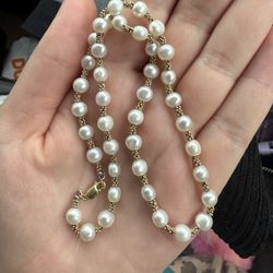 Fresh Water Pear Necklace 14k Gold 