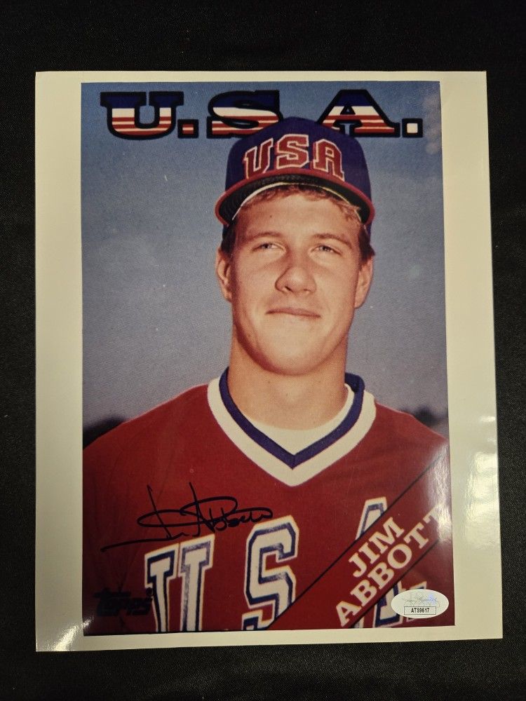 Jim Abbout Signed USA Glossy 8x10 Photo JSA Authenticated 