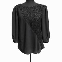 Byer California Black Beaded Blouse Small