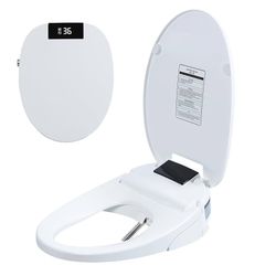 Electric Bidet Toilet Seat Elongated, Bidet Attachment for Toilet, Heated Toilet Seat with Instant Warm Water & Dryer, Self-Clean Nozzle, Automatic Fl