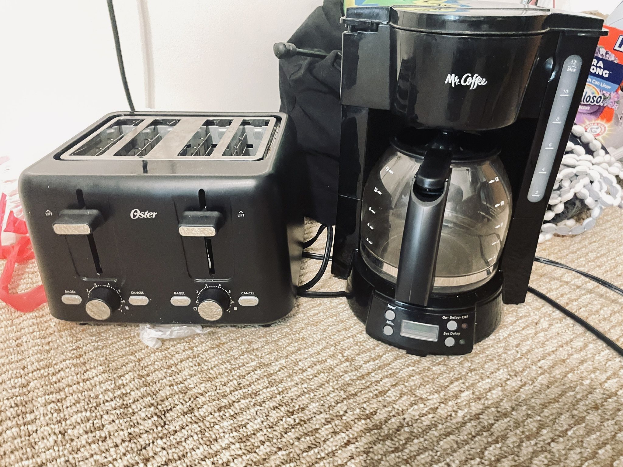 Coffee Pot & Toaster