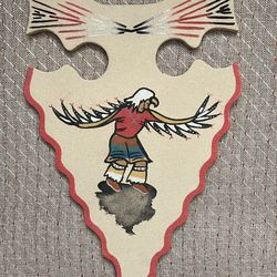Vintage Native American Southwestern Arrowhead Sand Painting Wall Plaque